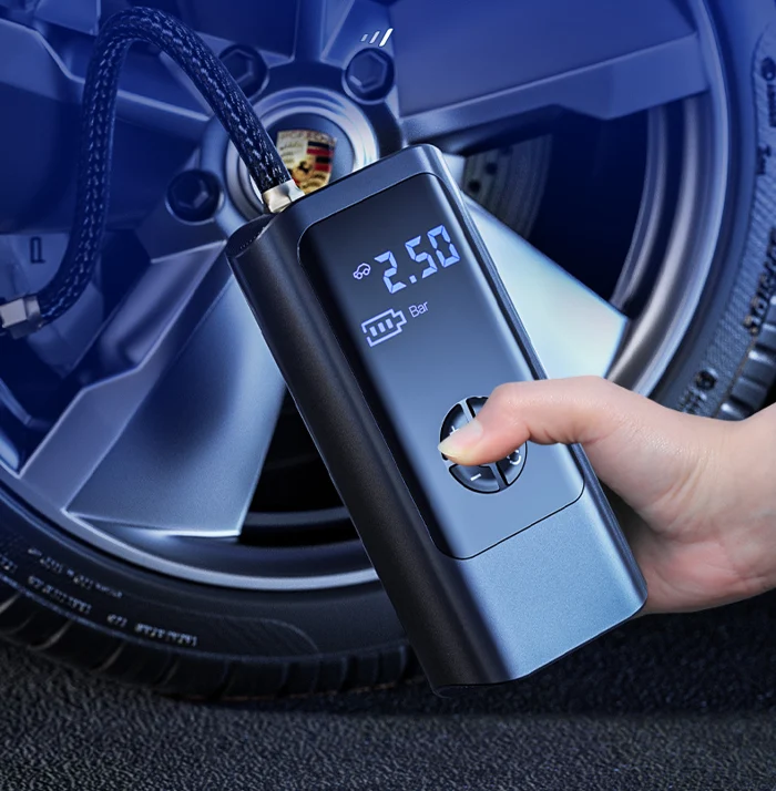 Portable Tire Inflator with Rechargeable Battery – Digital 150 PSI Auto Shutoff Air Pump for Car, Bike, Motorcycle | Thomler