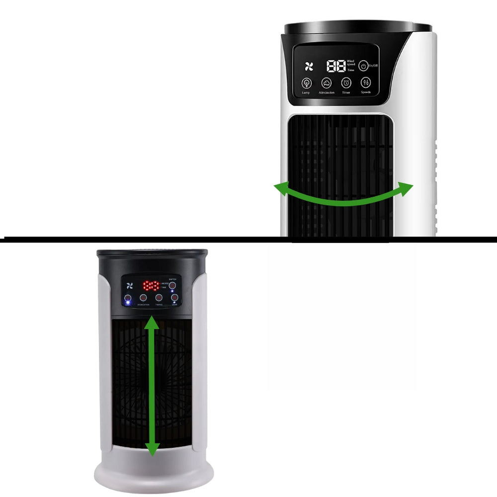 Personal Evaporative Cooler with Humidifier 5-in-1 Compact Floor Standing Unit 18W Quiet Desktop Cooling Fan for Home Office Bedroom Dorm | Thomler