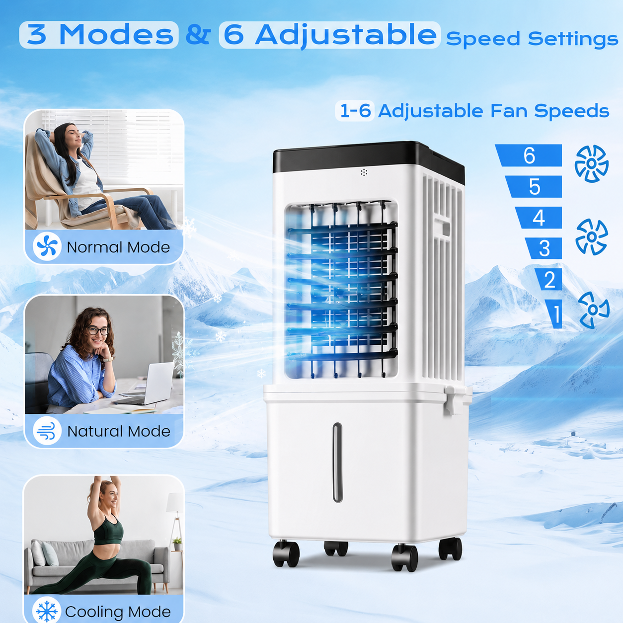 12-Liter Portable Evaporative Cooler with Remote Control & 24-Hour Timer for Bedrooms, Living Rooms, Home Office, Efficient Air Cooling | Thomler