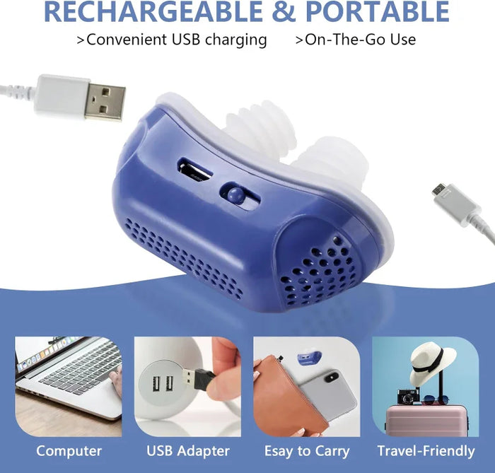 Compact Sleep Apnea Relief Device – Maskless Airway Support for Travel & Home Use | Portable Breathing Aid for Snoring & Sleep Quality | Thomler