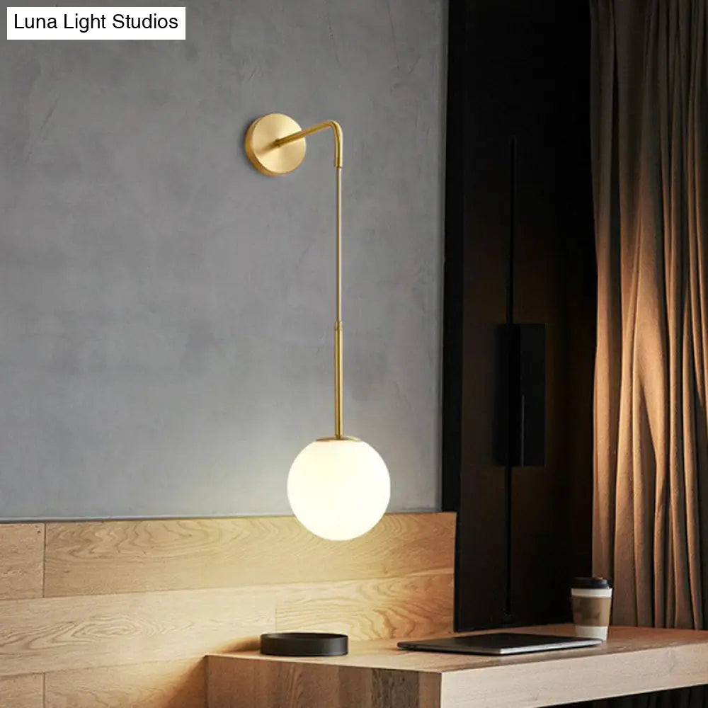 Contemporary Globe Sconce – Single-Light Fixture with Clear or Frosted Sphere – Wall-Mount Accent for Hallway, Bedside & Living Room | Thomler
