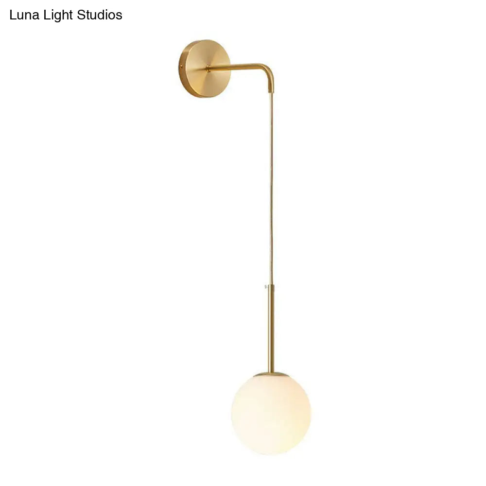 Contemporary Globe Sconce – Single-Light Fixture with Clear or Frosted Sphere – Wall-Mount Accent for Hallway, Bedside & Living Room | Thomler