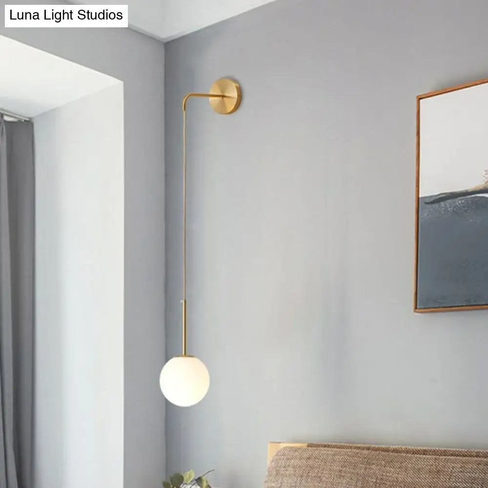 Contemporary Globe Sconce – Single-Light Fixture with Clear or Frosted Sphere – Wall-Mount Accent for Hallway, Bedside & Living Room | Thomler