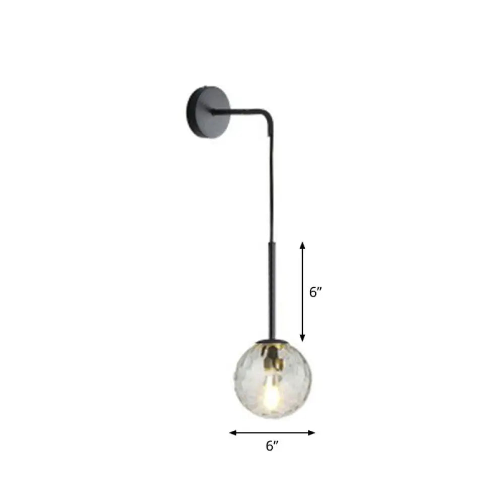 Contemporary Globe Sconce – Single-Light Fixture with Clear or Frosted Sphere – Wall-Mount Accent for Hallway, Bedside & Living Room | Thomler