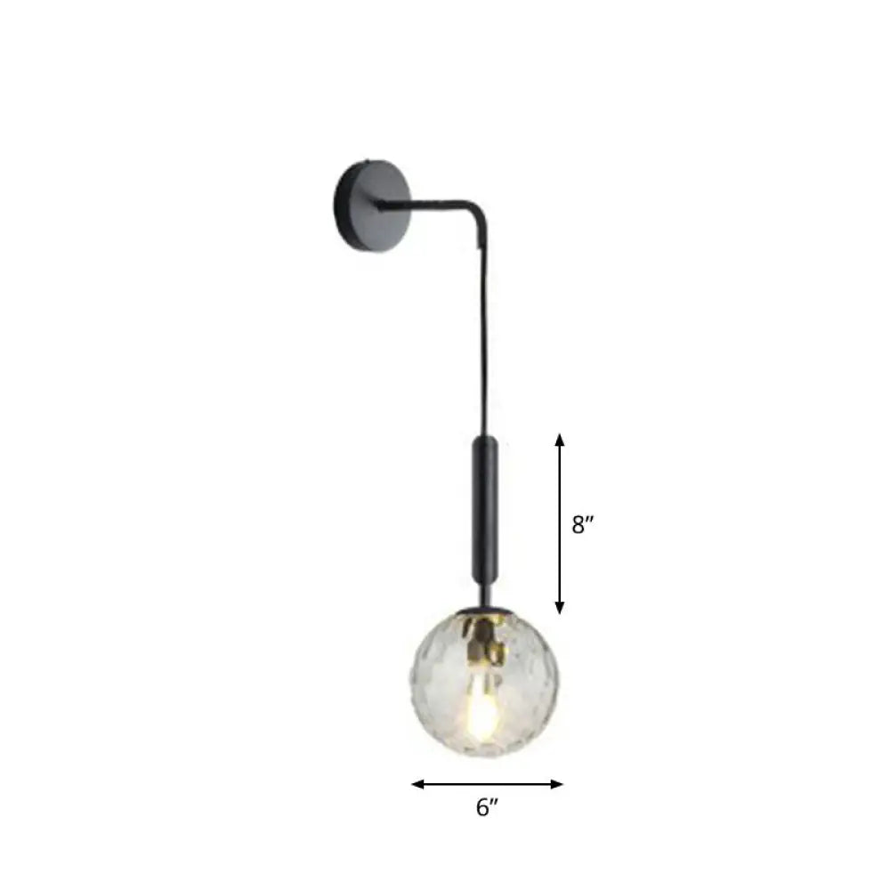 Contemporary Globe Sconce – Single-Light Fixture with Clear or Frosted Sphere – Wall-Mount Accent for Hallway, Bedside & Living Room | Thomler