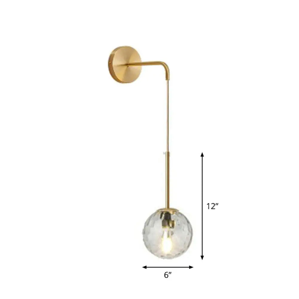 Contemporary Globe Sconce – Single-Light Fixture with Clear or Frosted Sphere – Wall-Mount Accent for Hallway, Bedside & Living Room | Thomler