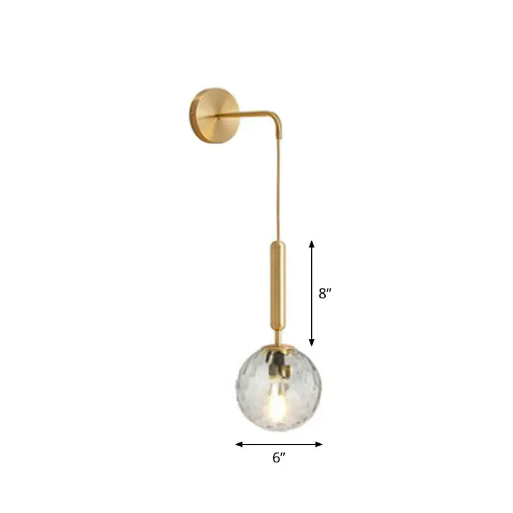 Contemporary Globe Sconce – Single-Light Fixture with Clear or Frosted Sphere – Wall-Mount Accent for Hallway, Bedside & Living Room | Thomler
