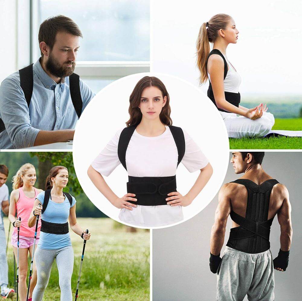 Back Support Brace Posture Corrector Vest for Men & Women with Resistance Band | Thomler