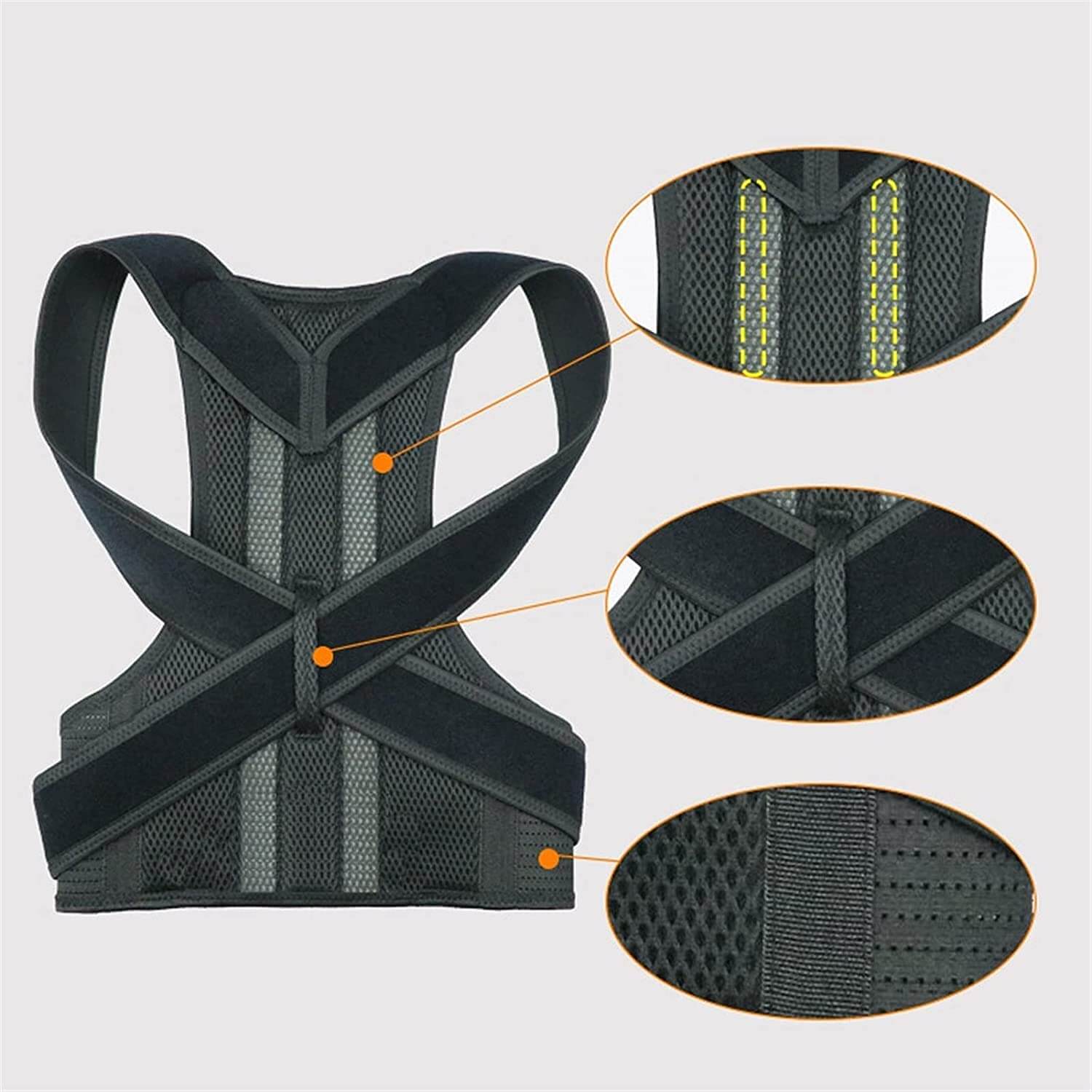 Back Support Brace Posture Corrector Vest for Men & Women with Resistance Band | Thomler