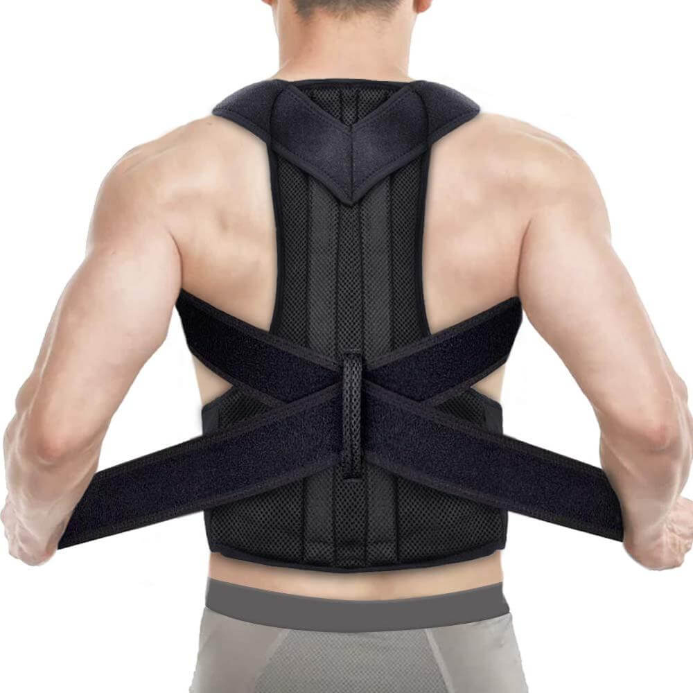 Back Support Brace Posture Corrector Vest for Men & Women with Resistance Band | Thomler