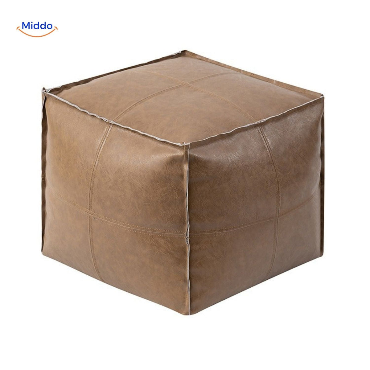 Faux Leather Floor Cushion Pouf – Refillable Japanese-Style Seat Pillow for Living Room, Patio & Bedroom | Thomler