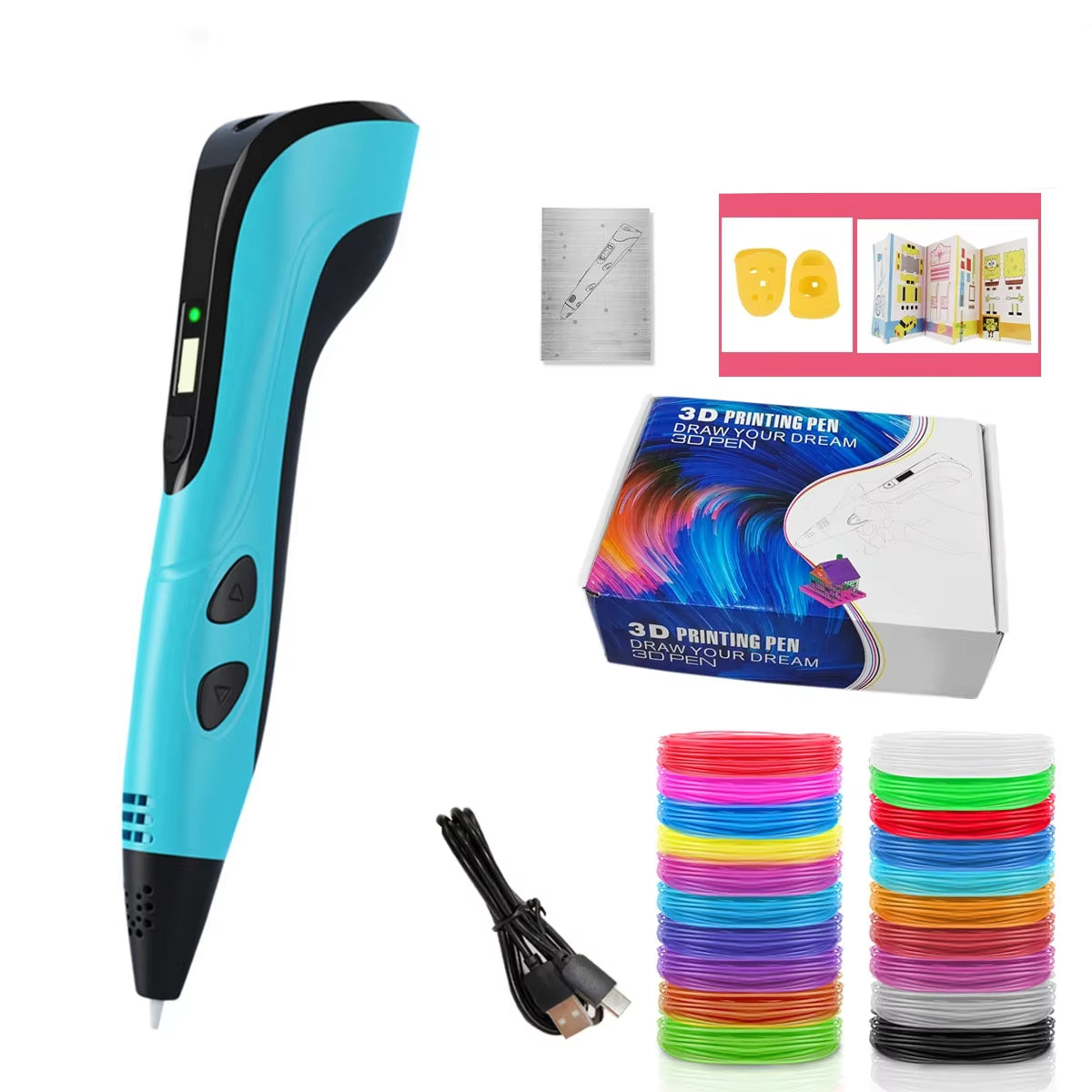 3D Drawing Pen for Kids – Three Speed Levels, Lightweight Design, LCD Monitor, Standard Filament Compatible | Thomler