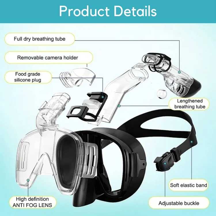 Full-Face Snorkel Mask with 180° View – Foldable Dry-Top Design for Swimming & Diving | Thomler