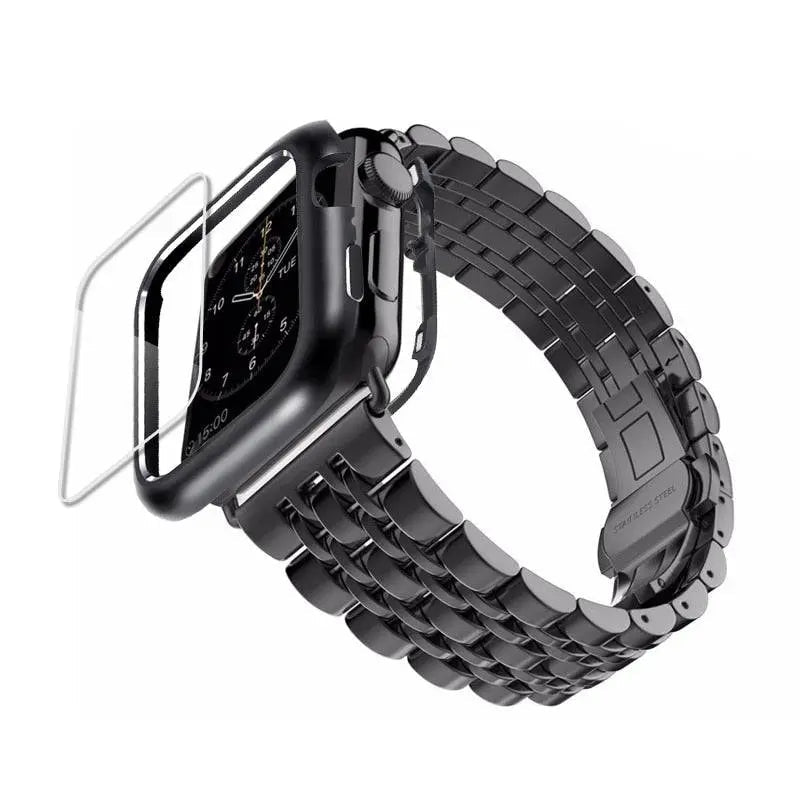 Metal Band and Protective Case Bundle for 38-44mm Apple Watch | Thomler