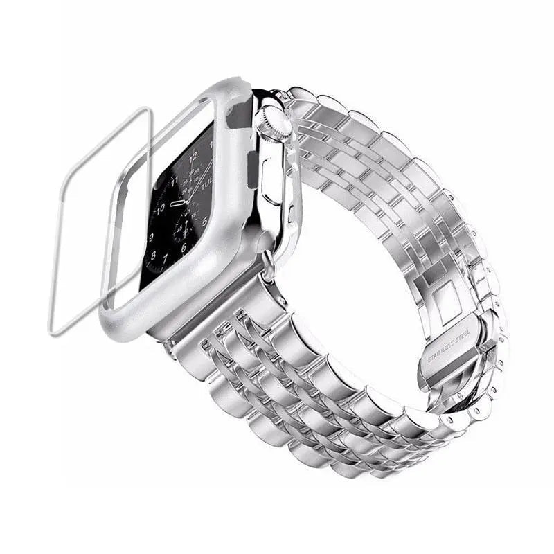 Metal Band and Protective Case Bundle for 38-44mm Apple Watch | Thomler