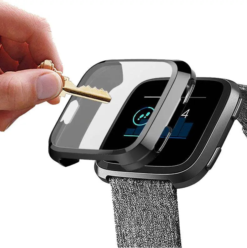 Snap-On Case & Screen Shield for Fitbit Versa 2 – Full-Body Edge Protection, Touch-Friendly Clear TPU Cover | Thomler