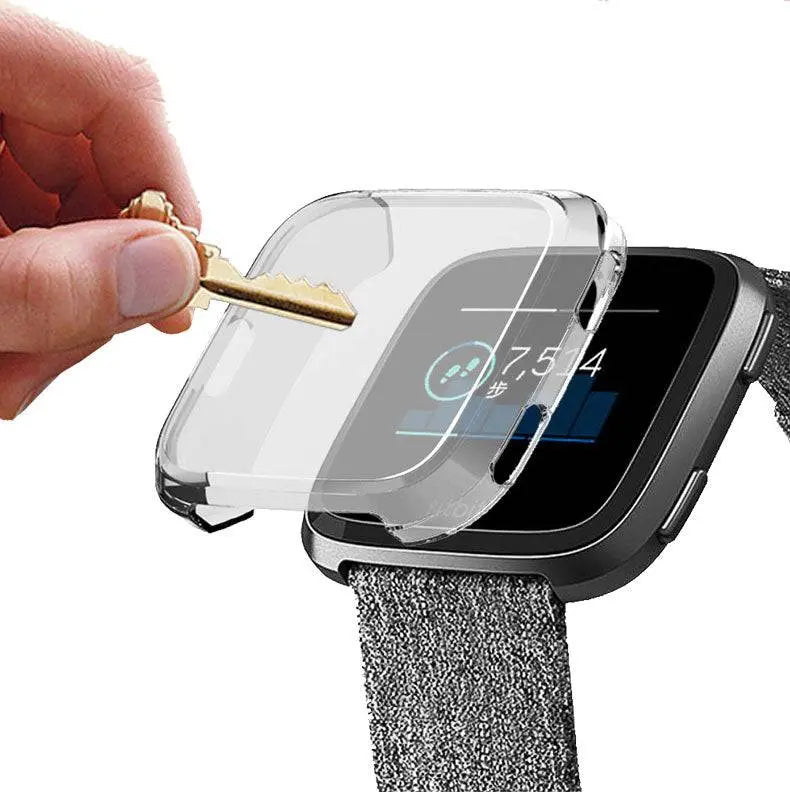 Snap-On Case & Screen Shield for Fitbit Versa 2 – Full-Body Edge Protection, Touch-Friendly Clear TPU Cover | Thomler