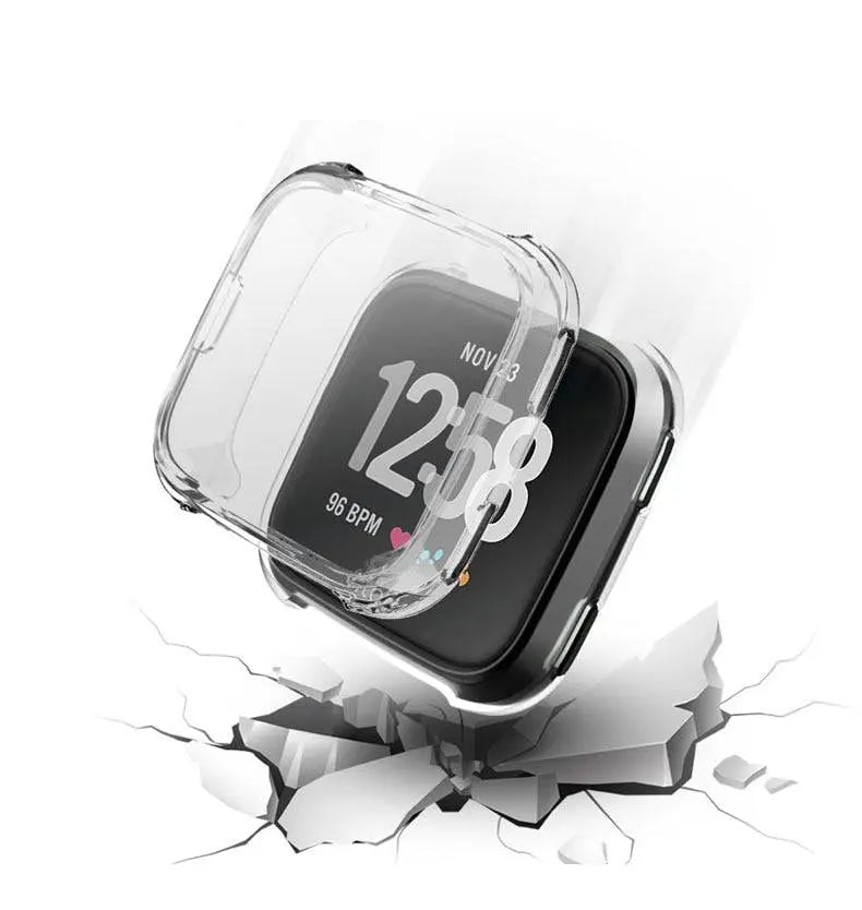 Snap-On Case & Screen Shield for Fitbit Versa 2 – Full-Body Edge Protection, Touch-Friendly Clear TPU Cover | Thomler