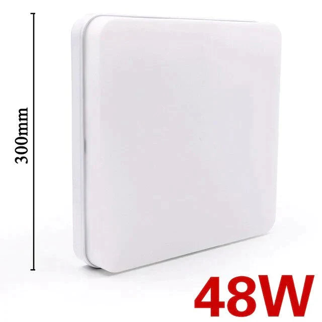 Low-Profile Square Flush-Mount LED Ceiling Light – Slim ABS Panel for Kitchen, Bedroom, Hallway & Office – 18W to 48W – Warm or Cool White | Thomler