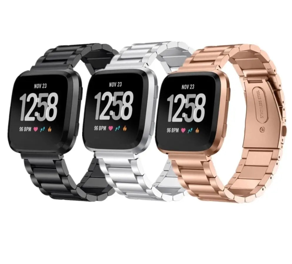 Replacement Steel Link Wristband for Fitbit Versa 2 Smartwatch – Adjustable Metal Fitness Tracker Strap for Women & Men | Thomler