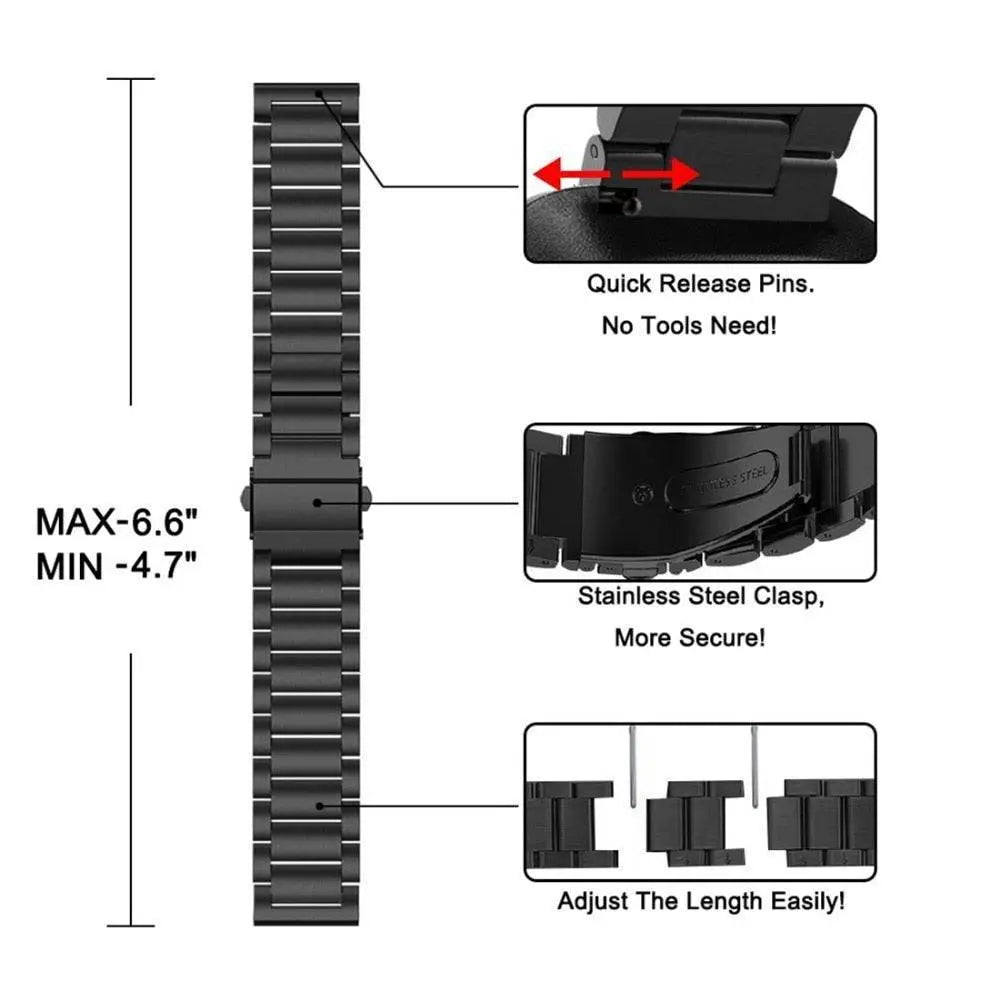 Replacement Steel Link Wristband for Fitbit Versa 2 Smartwatch – Adjustable Metal Fitness Tracker Strap for Women & Men | Thomler