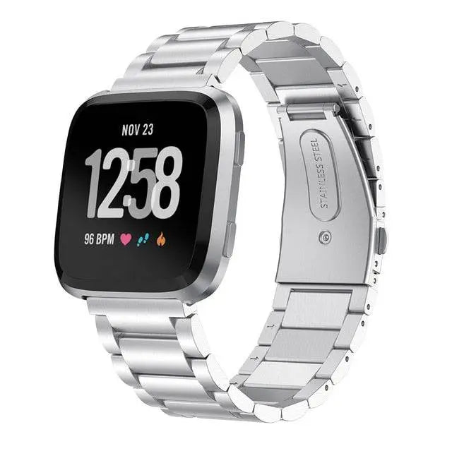 Replacement Steel Link Wristband for Fitbit Versa 2 Smartwatch – Adjustable Metal Fitness Tracker Strap for Women & Men | Thomler