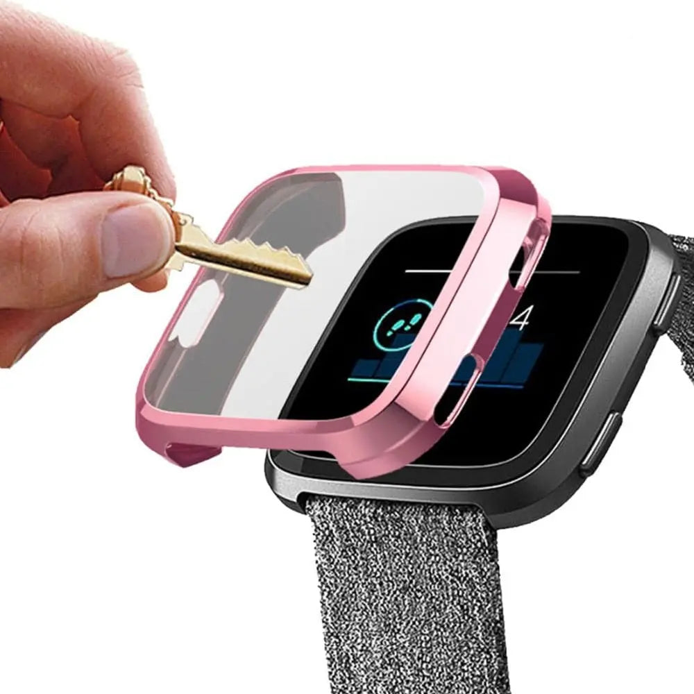 Snap-On Case & Screen Shield for Fitbit Versa 2 – Full-Body Edge Protection, Touch-Friendly Clear TPU Cover | Thomler