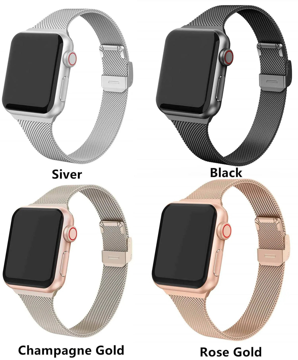 Adjustable Stainless Steel Link Bracelet for Apple Watch – Magnetic Clasp, Multiple Size Options | Thomler