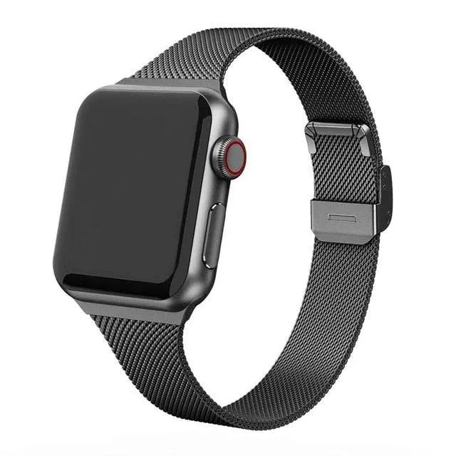 Adjustable Stainless Steel Link Bracelet for Apple Watch – Magnetic Clasp, Multiple Size Options | Thomler