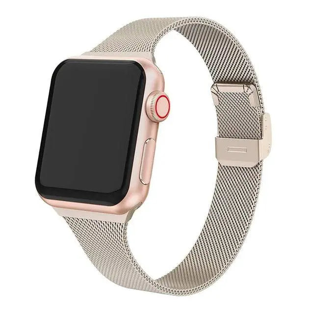 Adjustable Stainless Steel Link Bracelet for Apple Watch – Magnetic Clasp, Multiple Size Options | Thomler