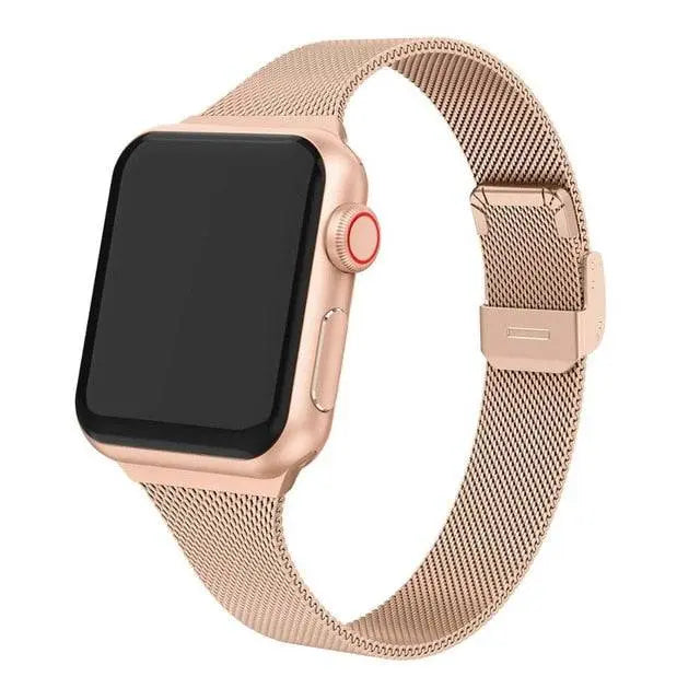 Adjustable Stainless Steel Link Bracelet for Apple Watch – Magnetic Clasp, Multiple Size Options | Thomler