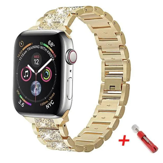 Embellished Steel Band + Protective Case Set for Apple Watch Series (38mm–44mm) – Coordinated Finish | Thomler