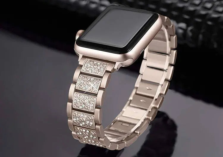 Embellished Steel Band + Protective Case Set for Apple Watch Series (38mm–44mm) – Coordinated Finish | Thomler