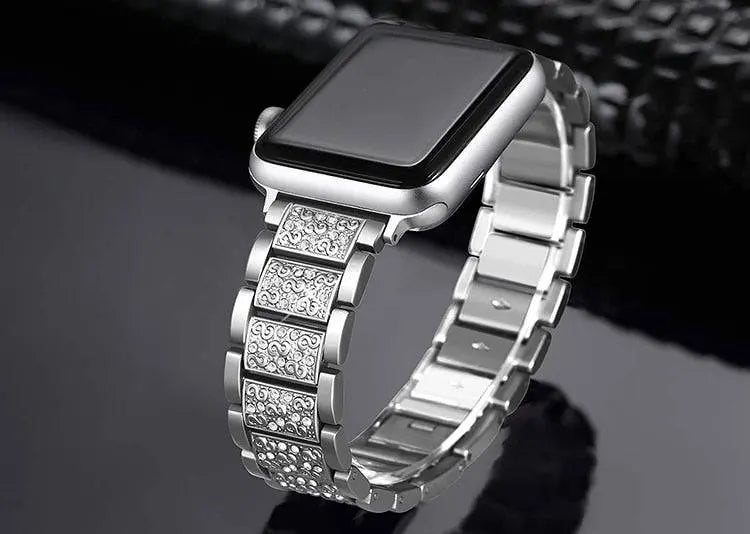 Embellished Steel Band + Protective Case Set for Apple Watch Series (38mm–44mm) – Coordinated Finish | Thomler