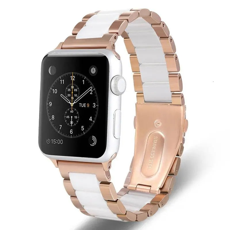Metal & Ceramic Smartwatch Wristband – Compatible with Apple Watch Series 10/11/12 (38-46mm) & Ultra (49mm) | Thomler