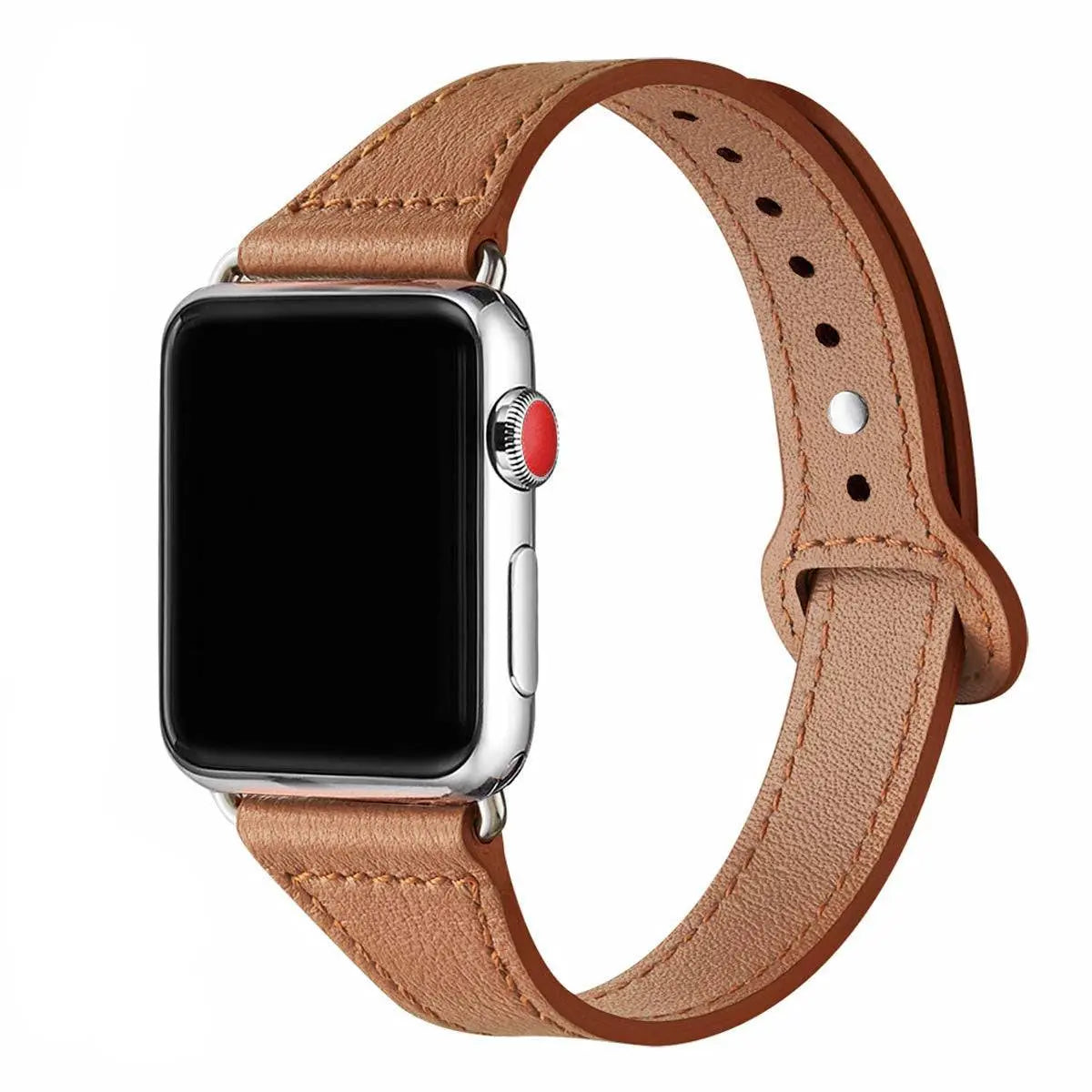 Slim Cowhide Strap for Apple Watch – Adjustable Butterfly Clasp Band for Women | Thomler