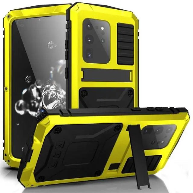 Heavy-Duty Aluminum Galaxy S20 Plus & Ultra Case with Tempered Glass Screen – Full-Body Drop Protection for Samsung | Thomler