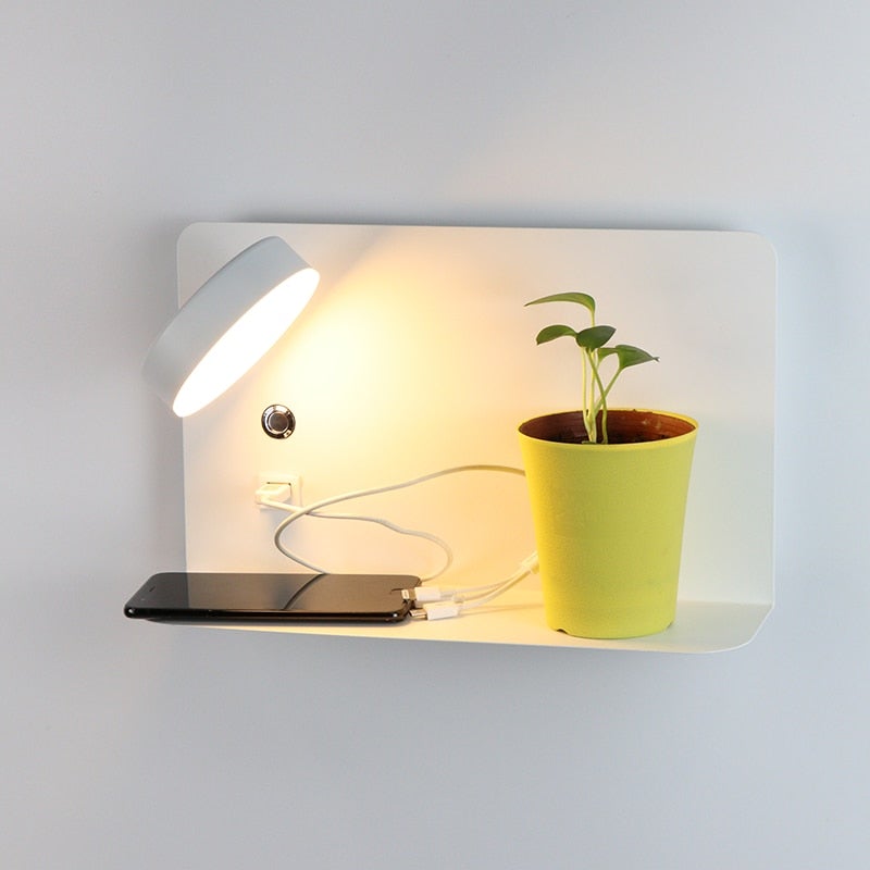 Bedside Reading Light with Built-In USB Charger & 3 Color Modes – Swivel Wall Mount for Bedroom, Office & Living Room | Thomler