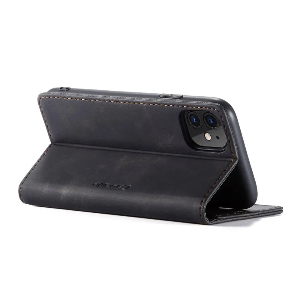 Folio Wallet iPhone Case – Leather-Finish Cover with Card Slots for iPhone 11, 11 Pro & Pro Max – Protective Edge Cover, Camera Cutout & | Thomler