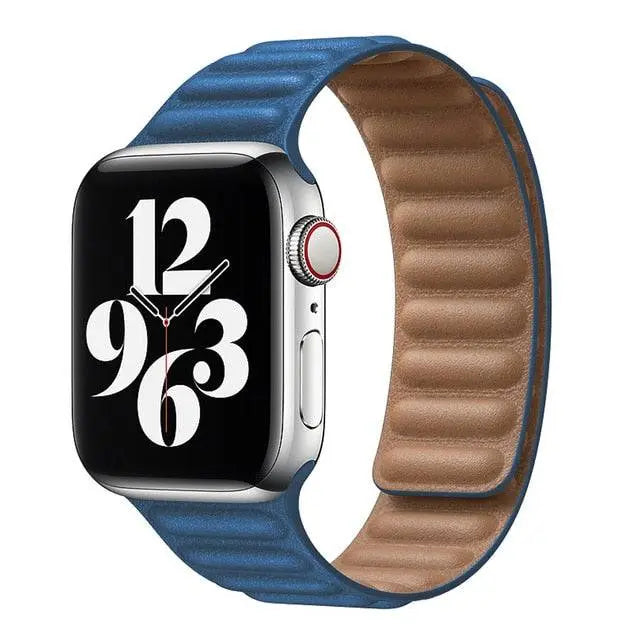 Leather Magnetic Loop Strap for Smart Watch – Adjustable Classic Band with Metal Clasp – Fits 38mm to 49mm Case Sizes | Thomler