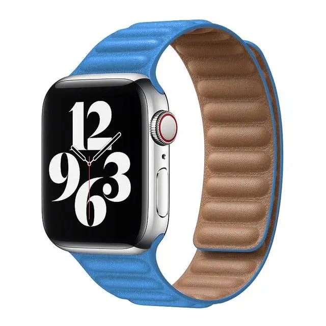 Leather Magnetic Loop Strap for Smart Watch – Adjustable Classic Band with Metal Clasp – Fits 38mm to 49mm Case Sizes | Thomler
