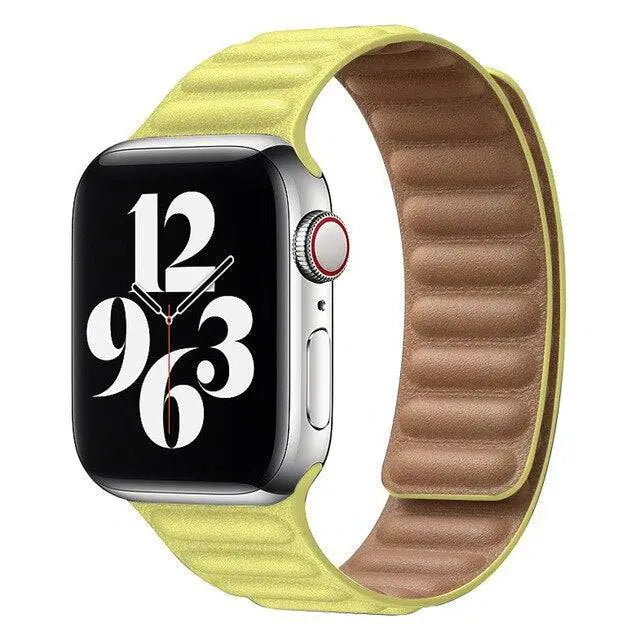 Leather Magnetic Loop Strap for Smart Watch – Adjustable Classic Band with Metal Clasp – Fits 38mm to 49mm Case Sizes | Thomler
