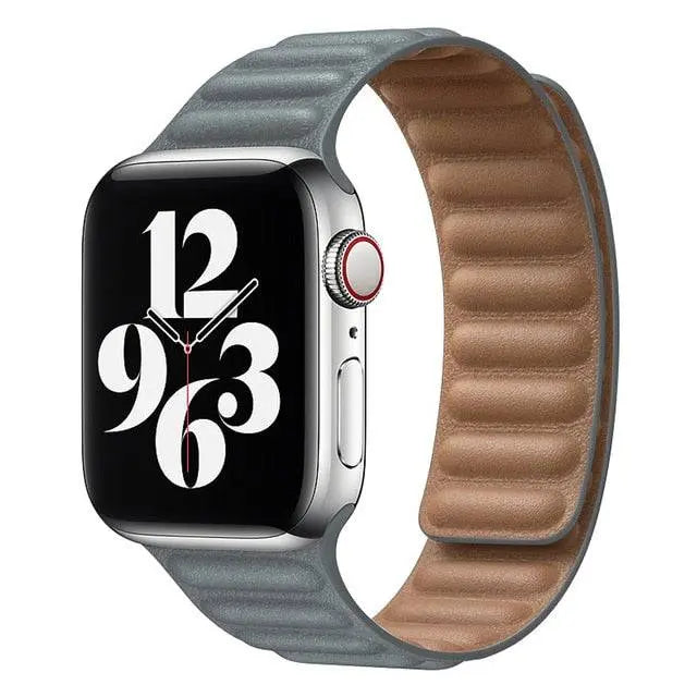 Leather Magnetic Loop Strap for Smart Watch – Adjustable Classic Band with Metal Clasp – Fits 38mm to 49mm Case Sizes | Thomler