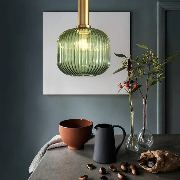 Pendant Light Glass 11.8 in E27 Colored Dining Room Kitchen Island Hanging Ceiling Fixture Vintage Retro | Thomler