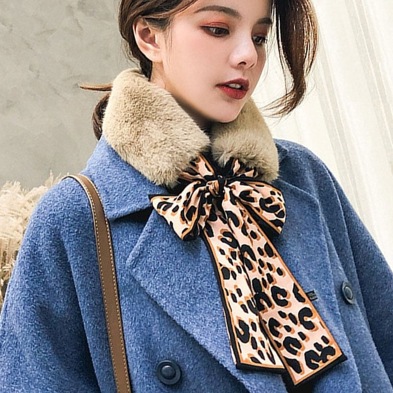 Fluffy Faux Fur Collar Scarf with Pom-Pom Accents for Women | Thomler