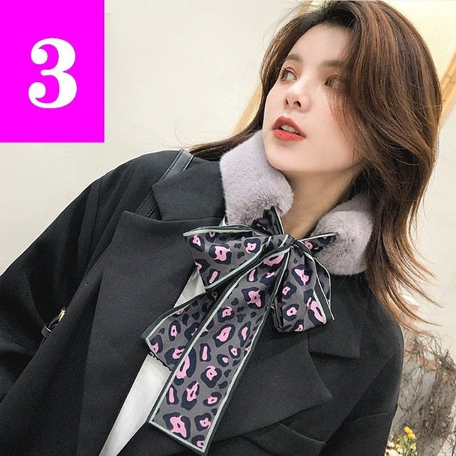 Fluffy Faux Fur Collar Scarf with Pom-Pom Accents for Women | Thomler