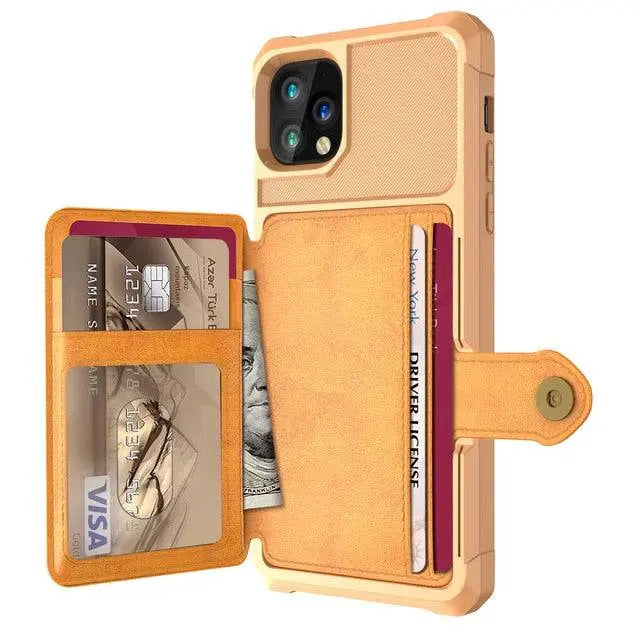 Folio Card Wallet Case with Leather-Look Texture for iPhone 12 Series – Fitted Edge Protection, Raised Camera Guard, Precise Button and | Thomler