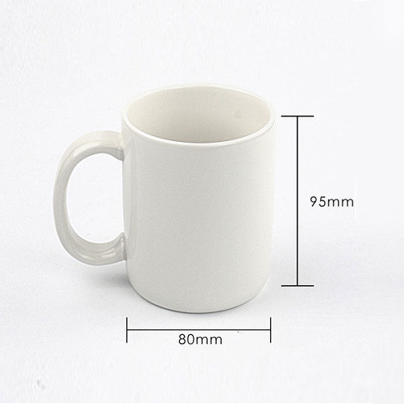 Novelty Coffee Mug with Raised Finger Handle White Ceramic 12 oz for Home Office Kitchen | Thomler