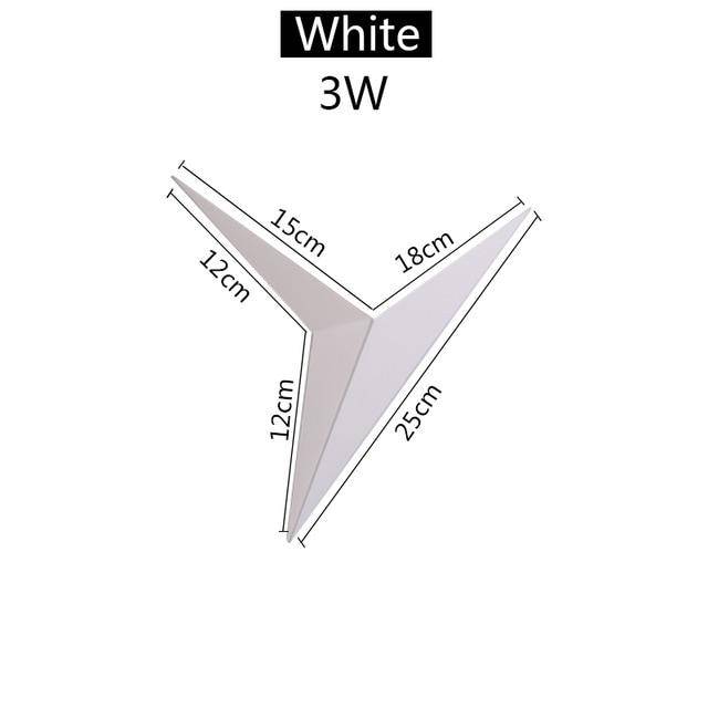 Wall Lamp Metal 25.0 cm Black LED 3W Geometric Bedroom Living Room Accent Lighting Modern Triangle Light Fixture | Thomler