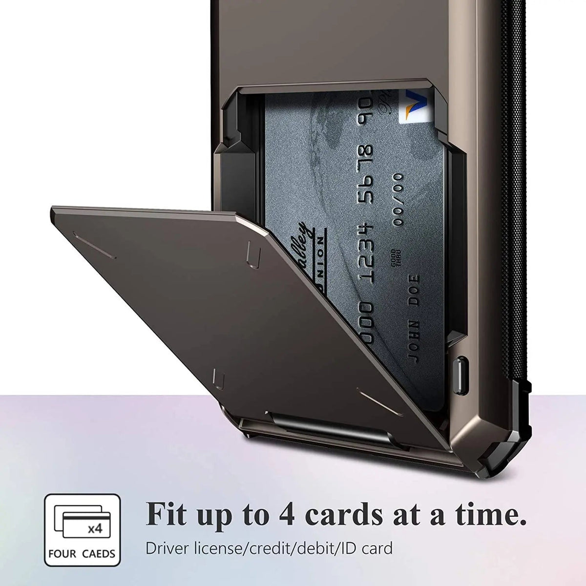Armor Card Wallet iPhone Case with Military-Grade Protection | Black Mamba Shock-Absorbing Shell for iPhone X through 13 Series | Thomler